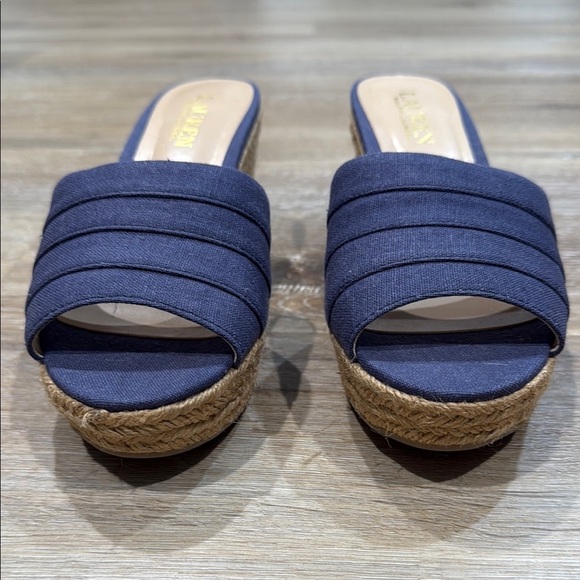 Lauren Ralph Lauren Size 7 B Navy Wedge Espadrilles KARLIA-ES-CSL - Picture 4 of 16